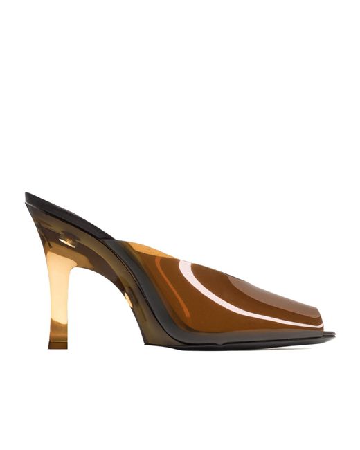 Saint Laurent Brown Sabrina Heeled Mules