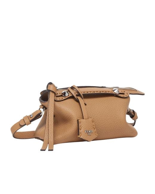 Fendi Brown By The Way Soft Mini Selleria Shoulder Bag