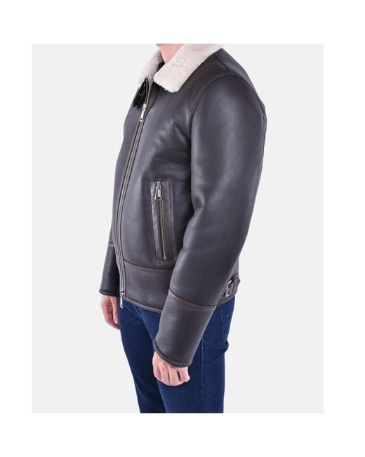 Dondup Blue Regular Shearling Jacket for men