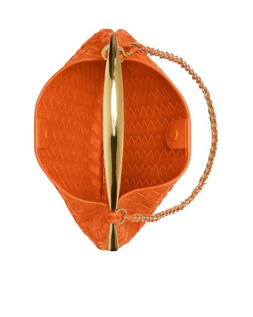 Bottega Veneta Orange Sardine Leather Tote Bag