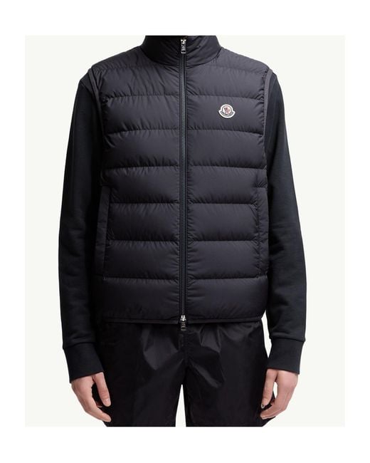 Moncler Blue Contrin Quilted Padded Vest Jacket for men