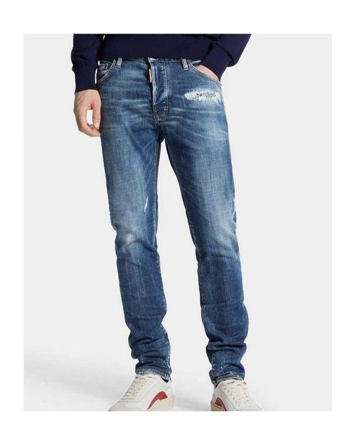 DSquared² Blue Belt Loop Jeans for men