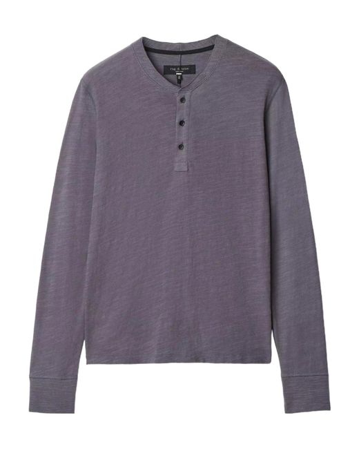 Rag & Bone Purple Long-Sleeve Polo Shirt for men