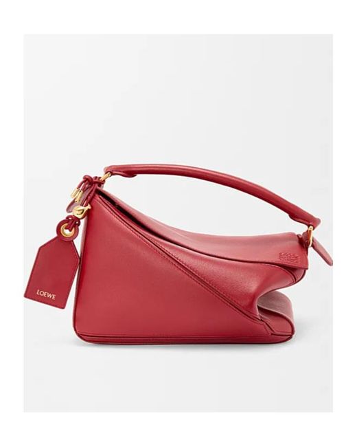 Loewe Red Small Featherlight Puzzle Bag