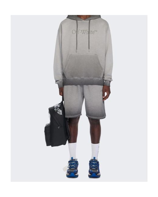Off-White c/o Virgil Abloh Gray Long Sleeve Hooded Sweatshirt for men