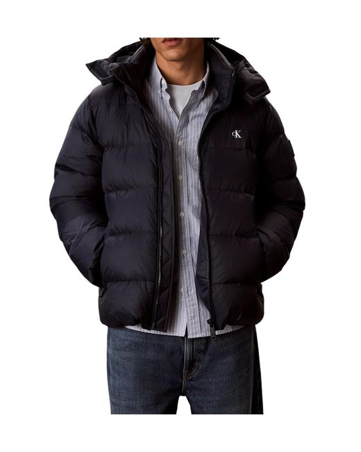 Calvin Klein Blue Relaxed Nylon Puffer Jacket for men