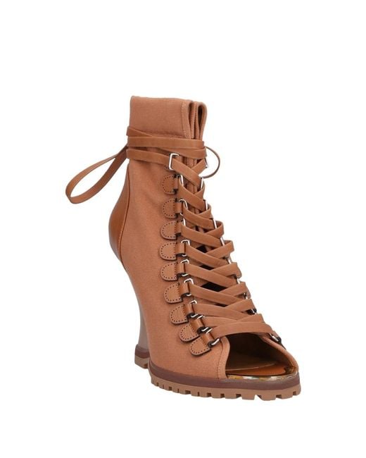 Chloé Brown Wedge Open Toe Ankle Boots