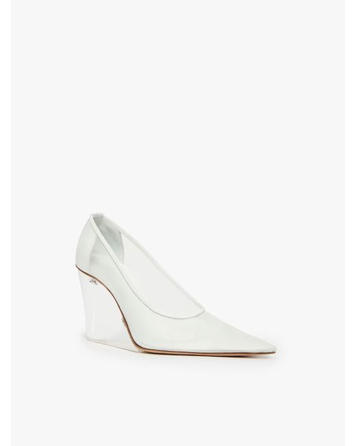 Sportmax White 90Mm Leather Wedge Platforms