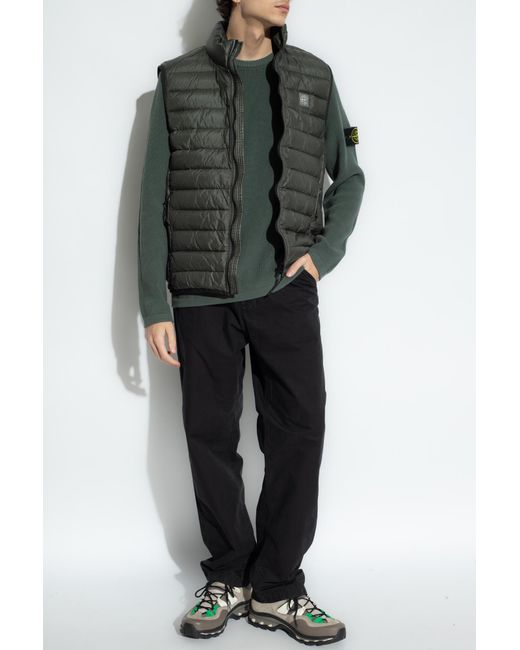 Stone Island Gray Compass-Patch Quilted Gilet for men