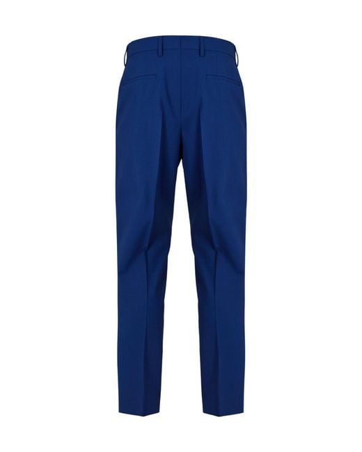 Boss Blue Solid Color Casual Trousers for men