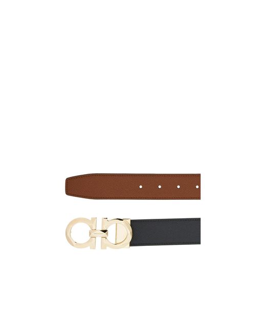 Ferragamo White Logo Belt for men
