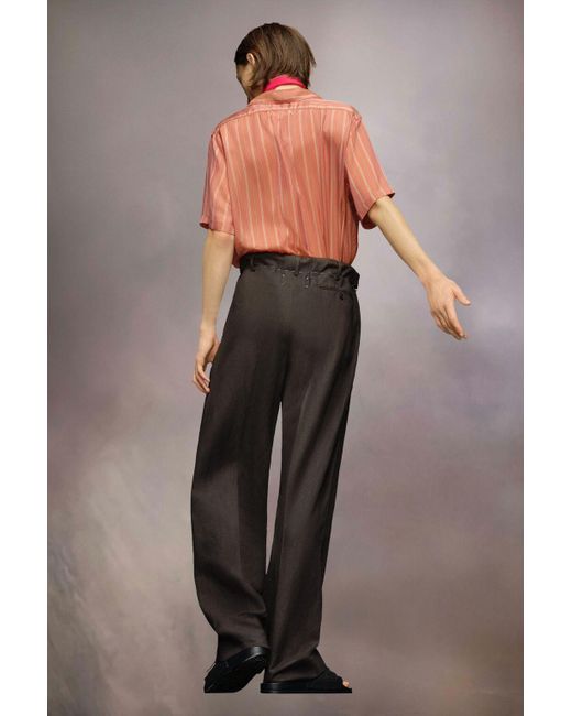 Maison Margiela Gray Drawstring Wide-Leg Trousers