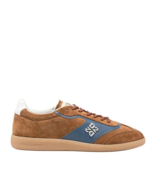 DSquared² Brown Rebels Logo-Plaque Sneakers for men