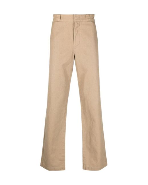 Aspesi Natural High-Waisted Straight-Leg Trousers for men