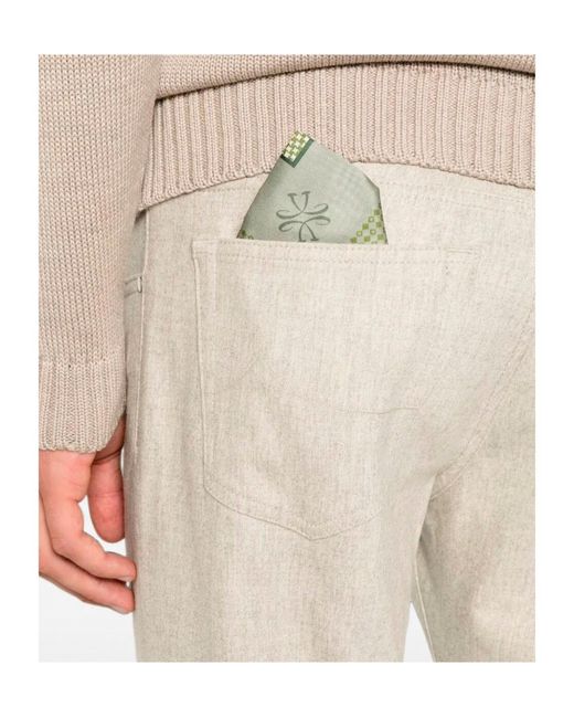 Jacob Cohen Natural Straight-Leg Wool Trousers for men