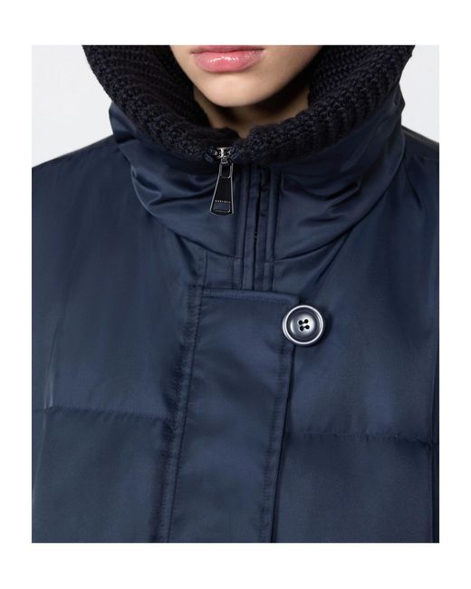 Weekend by Maxmara Blue Water-Repellent Technical Twill Down Jacket