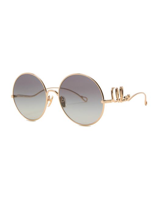 Chloé White Round-Frame Sunglasses