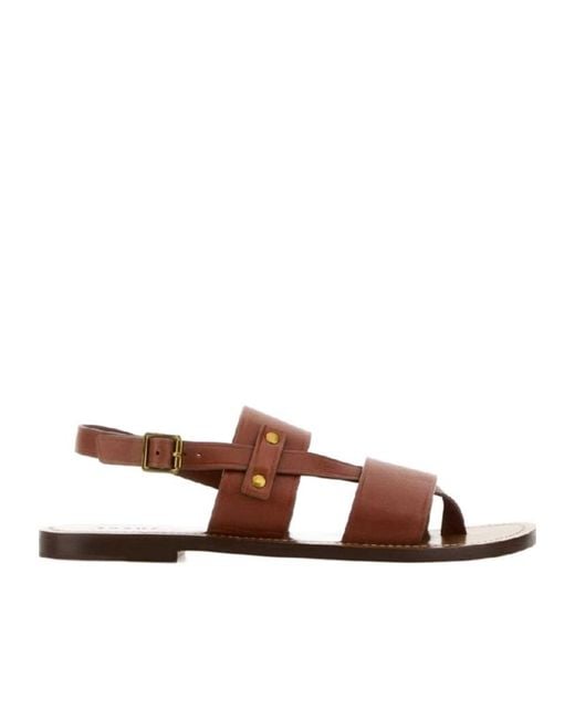 Soeur Brown Amazonia Strappy Flat Sandals