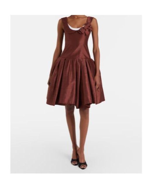 ShuShu/Tong Brown Bow-Detail Mini Dress