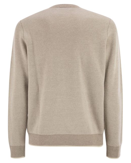 Peserico Natural Textured Crew Neck Knitwear for men
