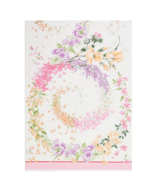 Ferragamo White Ferragamo Spring Print Scarf