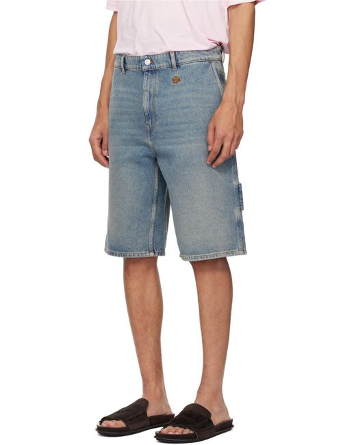 Courreges Blue Courrèges Cargo Denim Shorts for men