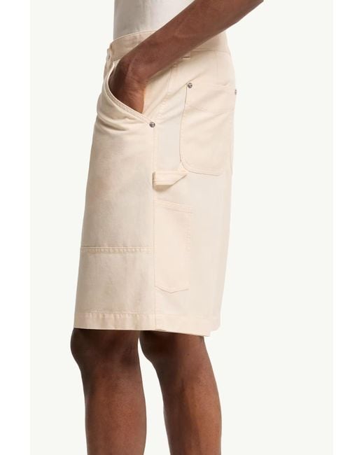 Moncler Natural Linen Cotton Gabardine Cargo Shorts for men