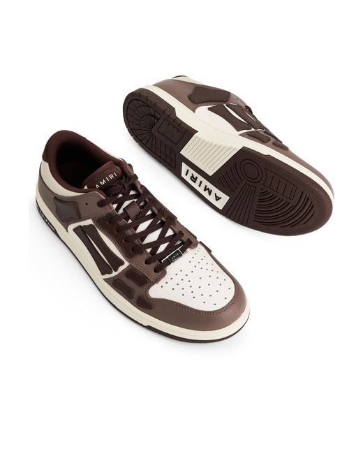Amiri Brown Skel Lace-Up Sneakers for men