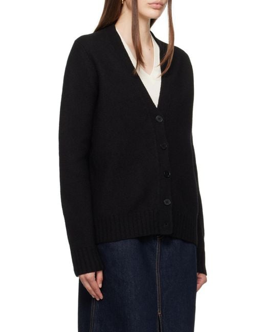 Jil Sander Black V-Neck Long-Sleeved Cardigan