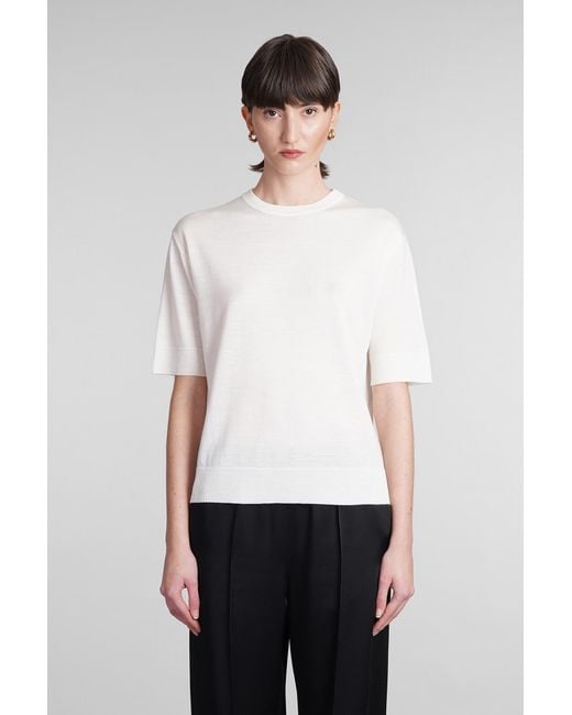 Jil Sander White Crewneck Knitted T-Shirt