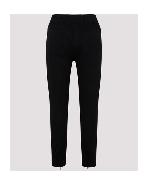 Rick Owens Black Decorative-Zip Detailing Cotton Trousers for men