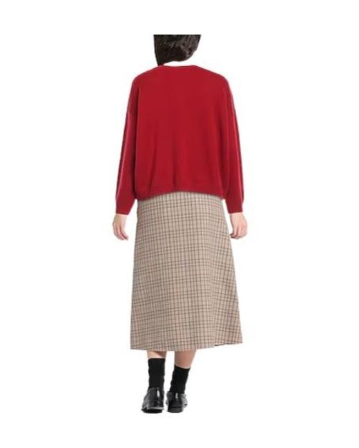 Max Mara Red Solid Knit Top