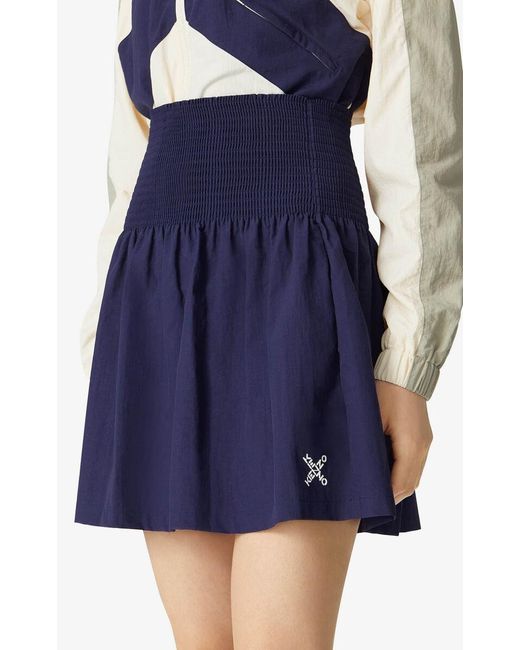 KENZO Blue High Waist Flared Skirt