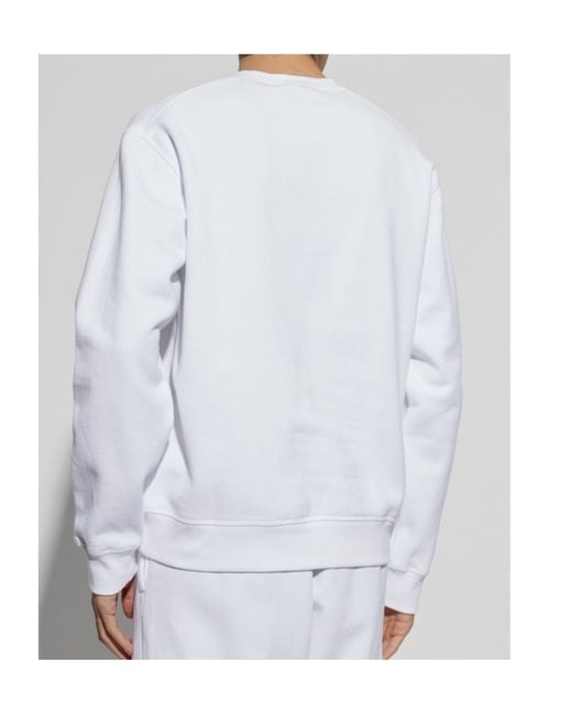 DSquared² White Velvet-Logo Crewneck Sweatshirt for men