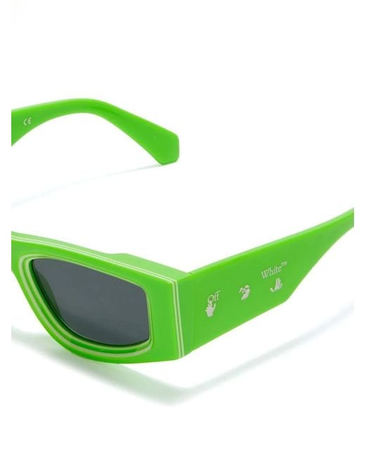 Off-White c/o Virgil Abloh Green Box Logo Sunglasses for men