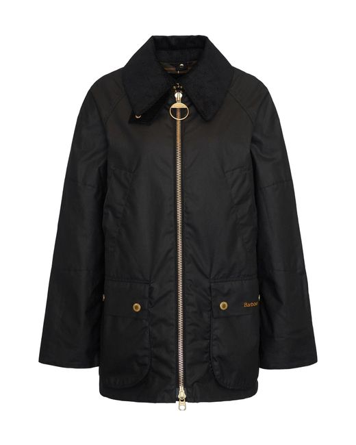 Barbour Black Allerston Waxed Zip-Up Jacket
