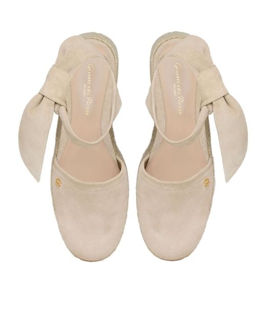 Gianvito Rossi Natural Lace-Up Ribbon Detailed Espadrillas