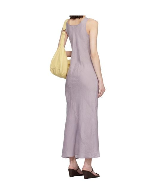 Baserange Purple Panelled Sleeveless Maxi Dress