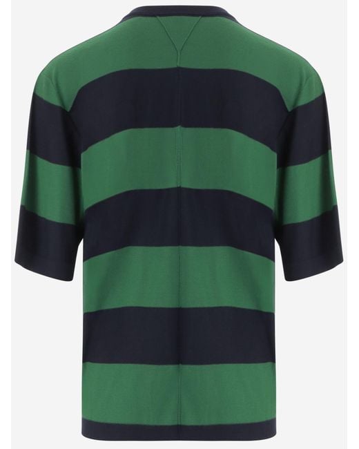Bottega Veneta Green Crew Neck Short-Sleeved T-Shirt for men