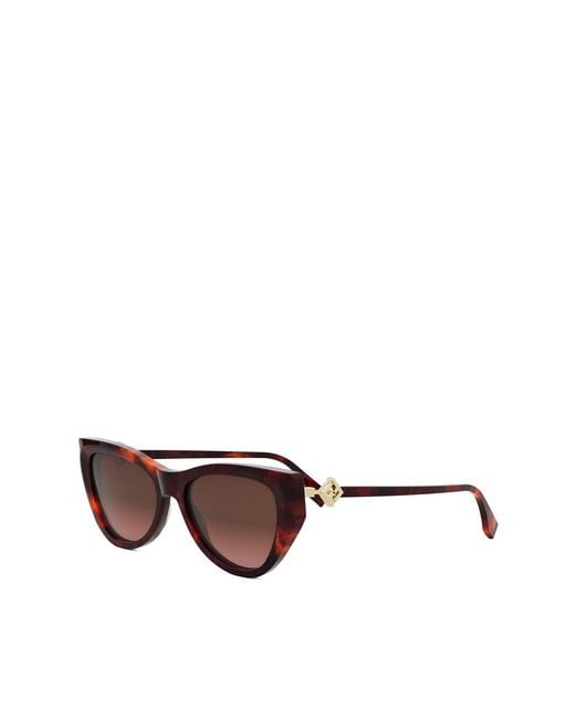 Fendi Brown Eyewear Cat-Eye Frame Sunglasses