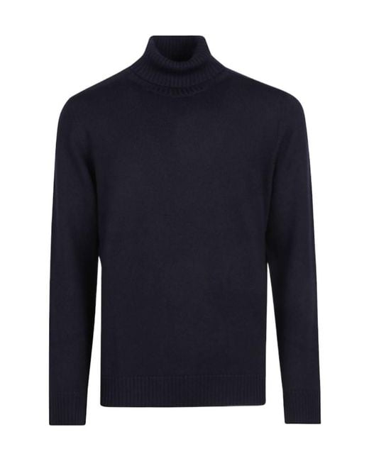 Drumohr Blue Turtleneck Long-Sleeves Sweater for men