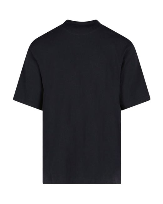 Prada Black Logo Plaque Crewneck T-Shirt for men