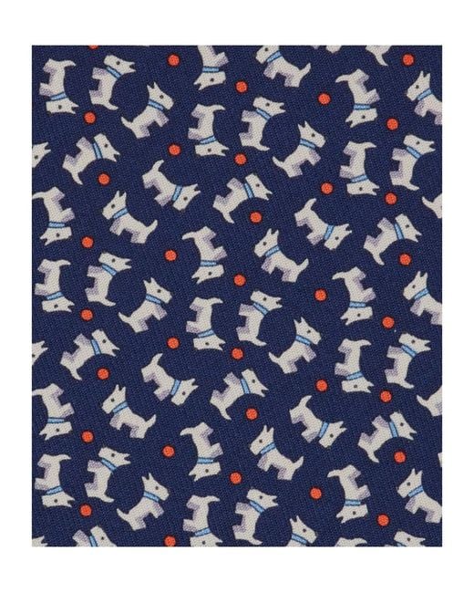 Ferragamo Blue Charlie Print Silk Tie for men