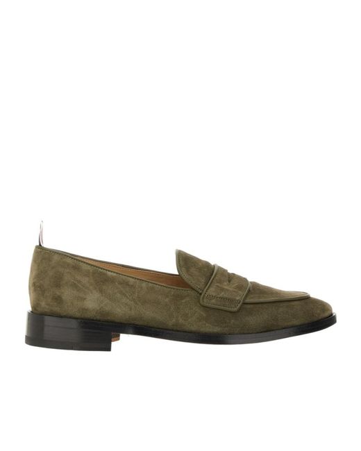 Thom Browne Green Rwb Striped Varsity Penny Loafers for men