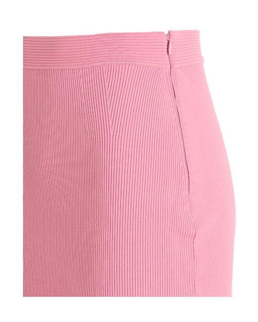 Alexander McQueen Pink Ruffle Detailed Skirt