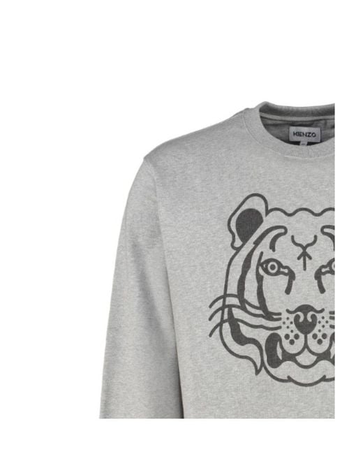 KENZO Gray Tiger-Print Sweatshirt for men