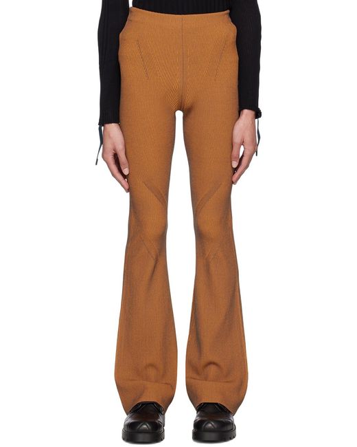 Dion Lee Brown Angled Rib Casual Pants for men