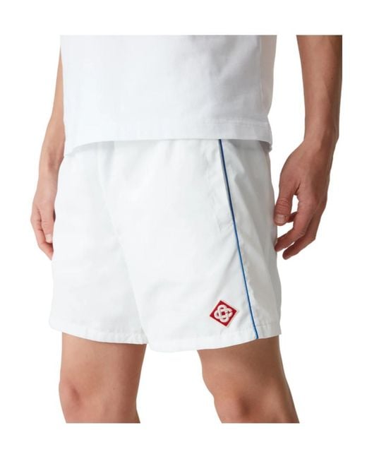 Casablanca White Logo Patch Elastic Waist Shorts for men