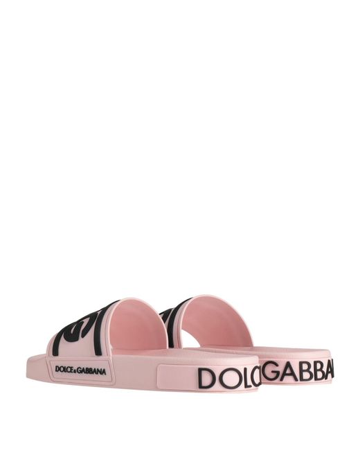 Dolce & Gabbana Pink Pool Slides Sandals