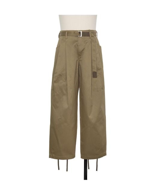 Sacai Natural Cotton Chino Pants for men